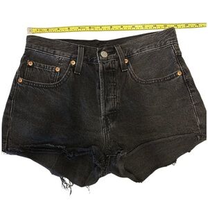 Levi's Black Jean Shorts Distressed High-Waisted